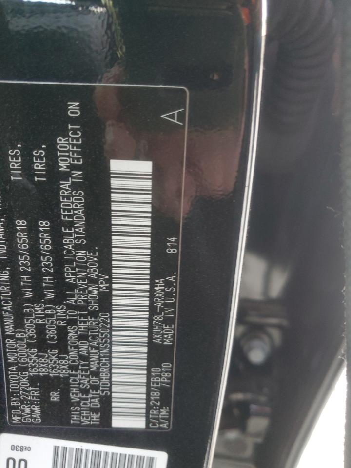 2022 Toyota Highlander VIN 5TDHBRCH1NS550220 Copart auction photo, front end / minor dent/scratches damage thumbnail 13