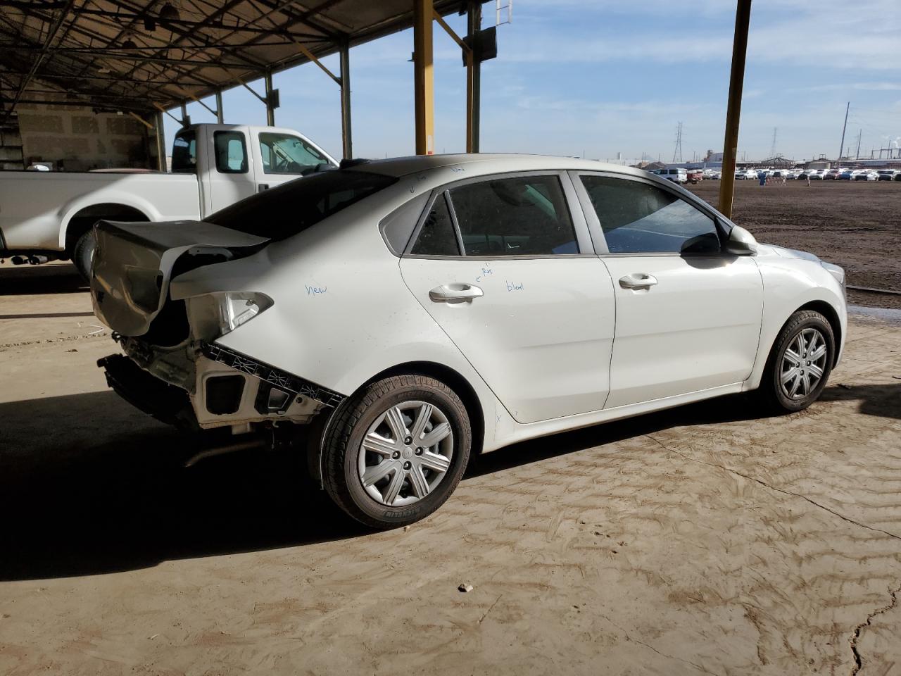 2022 KIA Rio VIN 3KPA24AD2NE478605 Copart auction photo, rear end damage thumbnail 3