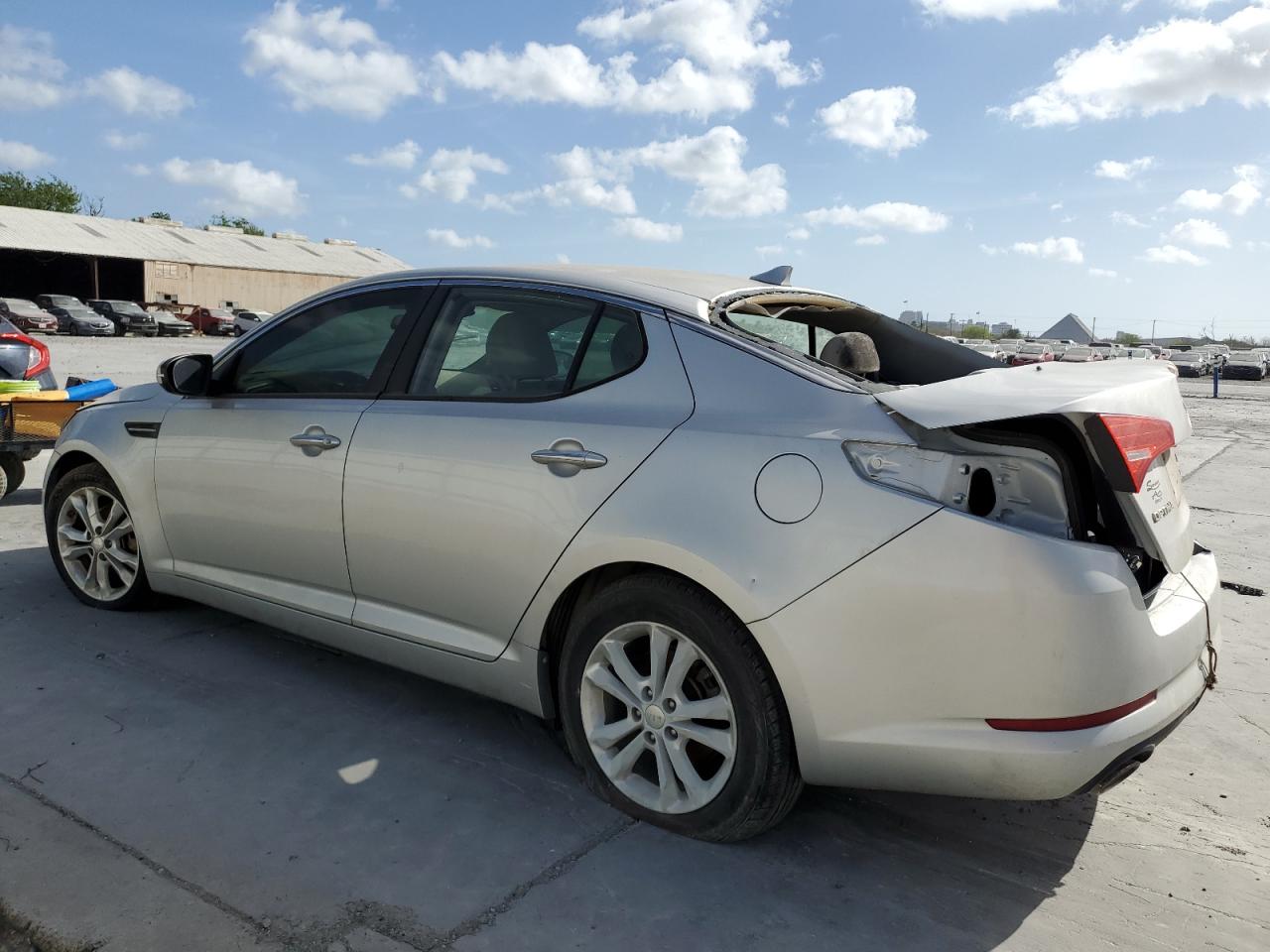 2013 KIA Optima VIN 5XXGM4A77DG129427 Copart auction photo, rear end / front end damage thumbnail 2