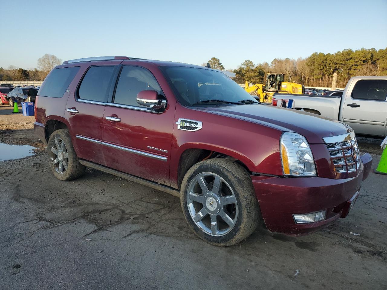 2011 Cadillac Escalade VIN 1GYS3EEJ9BR161275 Copart auction photo, front end / side damage thumbnail 4