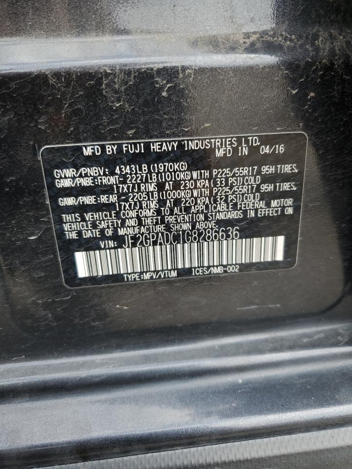 2016 Subaru XV VIN JF2GPADC1G8286636 Copart auction photo, side / minor dent/scratches damage thumbnail 15