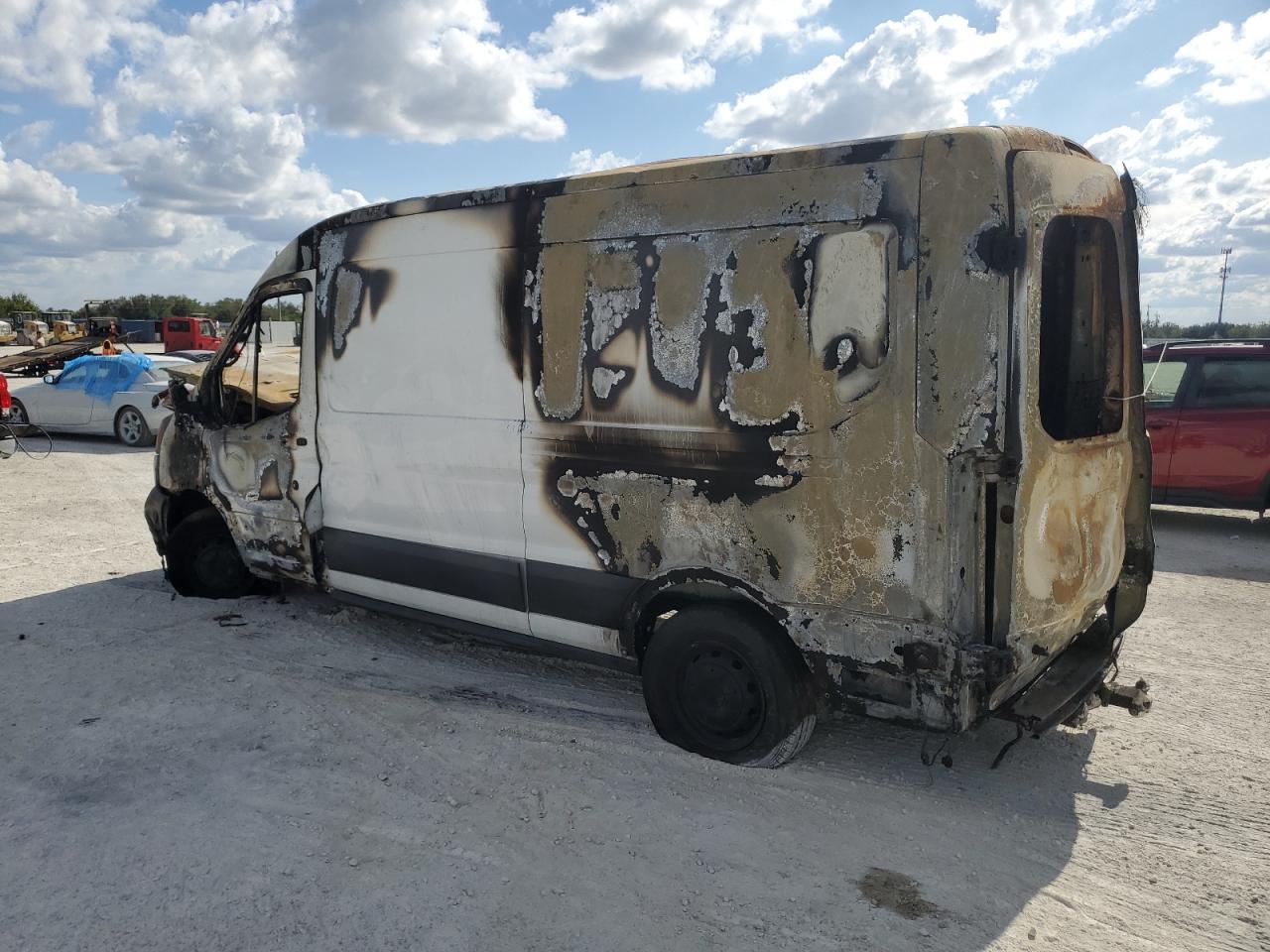2017 Ford Transit VIN 1FTYR2CM7HKB03497 Copart auction photo, burn damage thumbnail 2