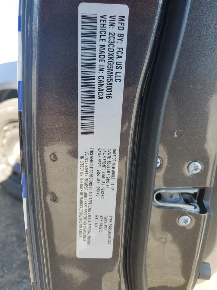 2021 Dodge Charger VIN 2C3CDXKG5MH580016 Copart auction photo, front end damage thumbnail 13