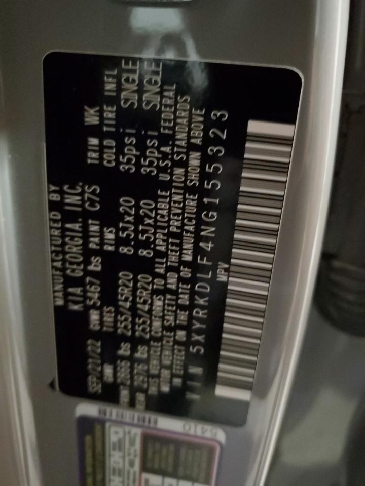 2022 KIA Sorento VIN 5XYRKDLF4NG155323 Copart auction photo, front end / mechanical damage thumbnail 13
