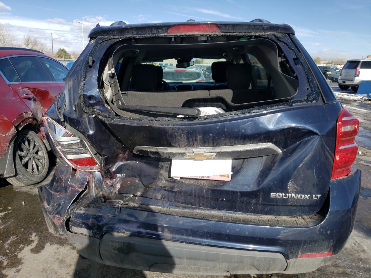 2016 Chevrolet Equinox VIN 2GNFLFEK7G6357814 Copart auction photo, rear end / hail damage thumbnail 6