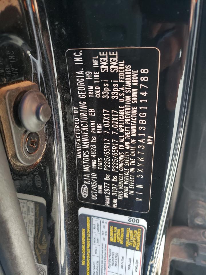 2011 KIA Sorento VIN 5XYKT3A13BG114788 Copart auction photo, front end / minor dent/scratches damage thumbnail 16
