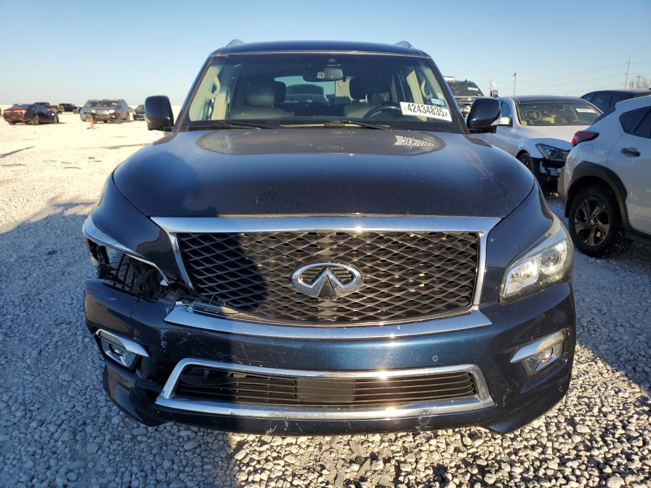 2017 Infiniti QX80 VIN JN8AZ2NE6H9157747 Copart auction photo, front end damage thumbnail 5