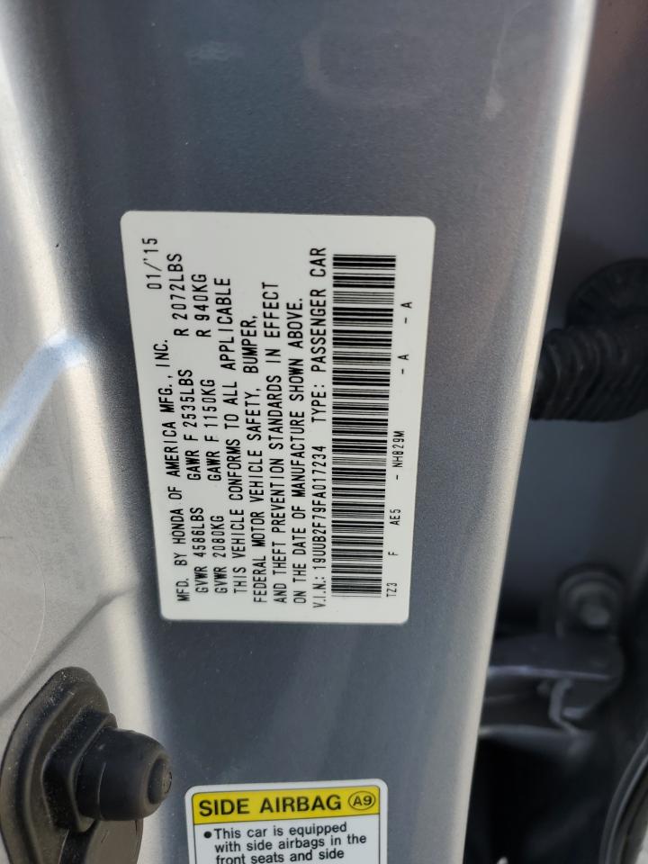 2015 Acura TLX VIN 19UUB2F79FA017234 Copart auction photo, rear end damage thumbnail 12