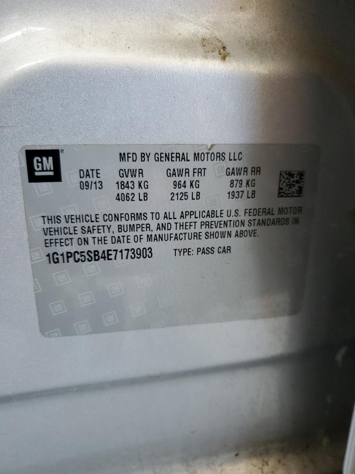 2014 Chevrolet Cruze VIN 1G1PC5SB4E7173903 Copart auction photo, side / rear end damage thumbnail 12