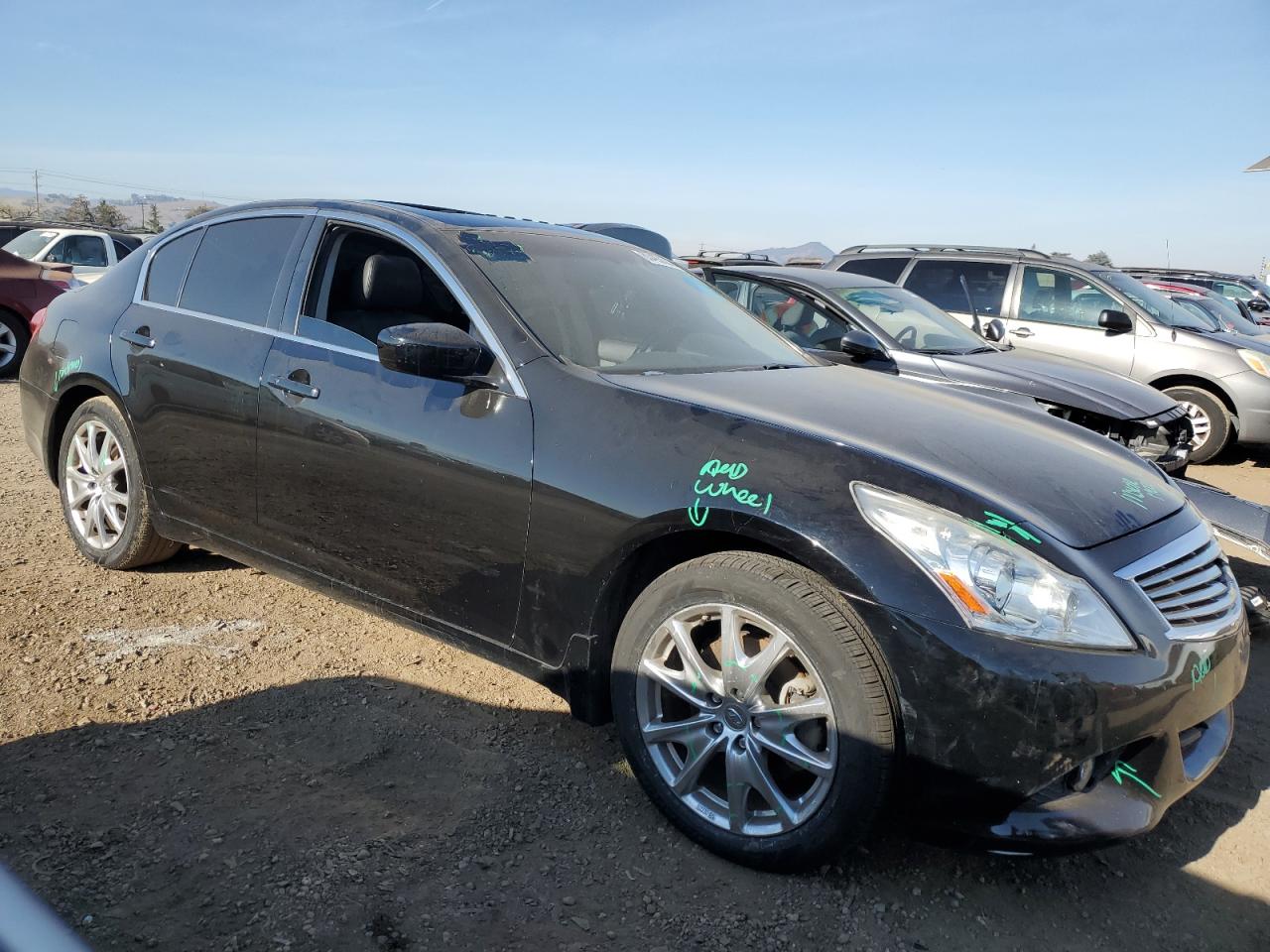 2013 Infiniti G VIN JN1CV6AR9DM758158 Copart auction photo, vandalism damage thumbnail 4