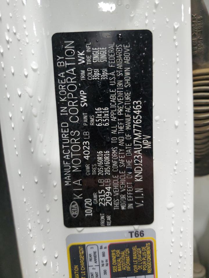 2021 KIA Soul VIN KNDJ23AU7M7765463 Copart auction photo, all over damage thumbnail 14