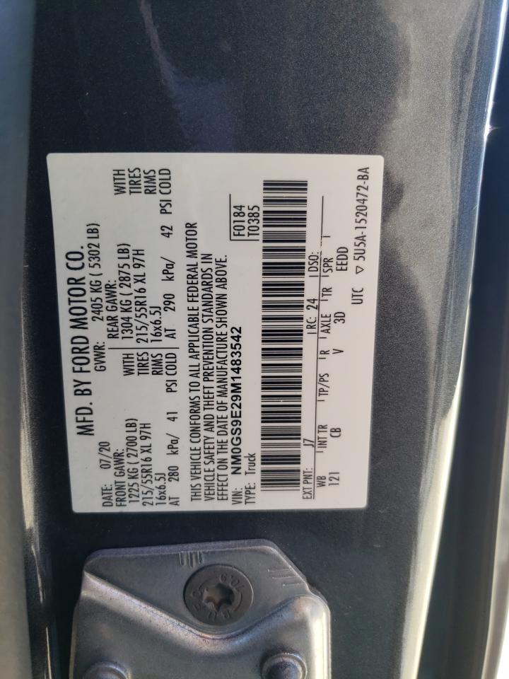 2021 Ford Transit VIN NM0GS9E29M1483542 Copart auction photo, front end damage thumbnail 13