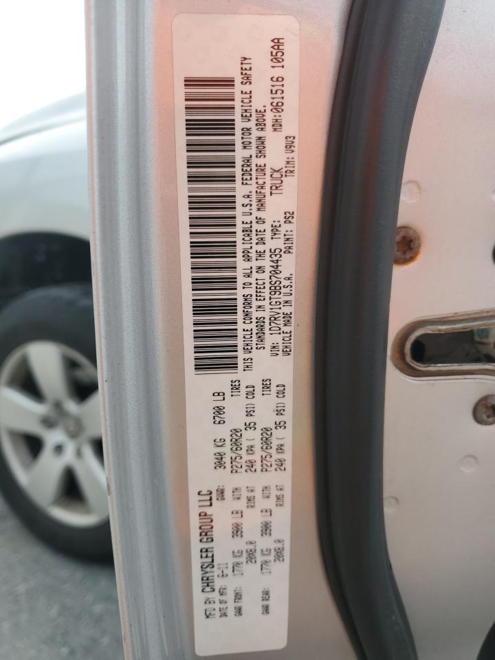 2011 Dodge RAM VIN 1D7RV1GT9BS704435 Copart auction photo, front end / rear end damage thumbnail 12