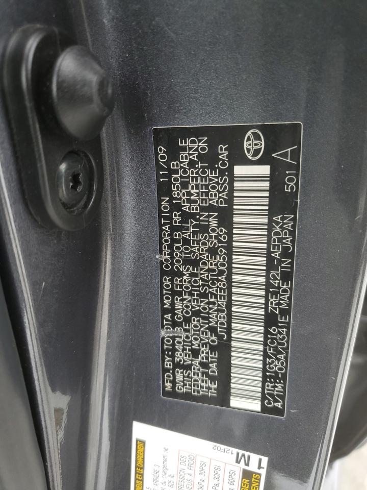 2010 Toyota Corolla VIN JTDBU4EE8AJ059169 Copart auction photo, all over / minor dent/scratches damage thumbnail 12