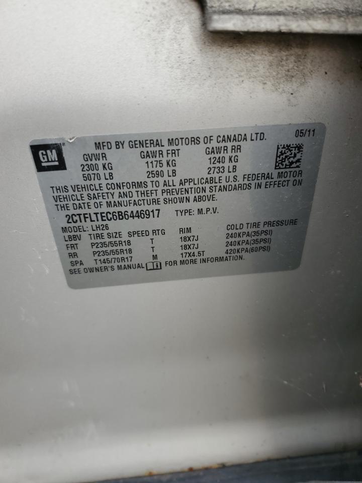 2011 GMC Terrain VIN 2CTFLTEC6B6446917 Copart auction photo, mechanical / front end damage thumbnail 13