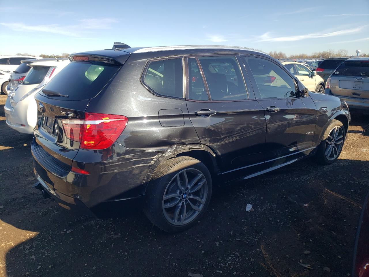 2016 BMW X3 VIN 5UXWX7C55G0S16571 Copart auction photo, side / front end damage thumbnail 3