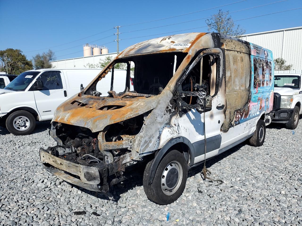 2015 Ford Transit VIN 1FTNR2CM2FKA02688 Copart auction photo, burn - engine / burn - interior damage thumbnail 2
