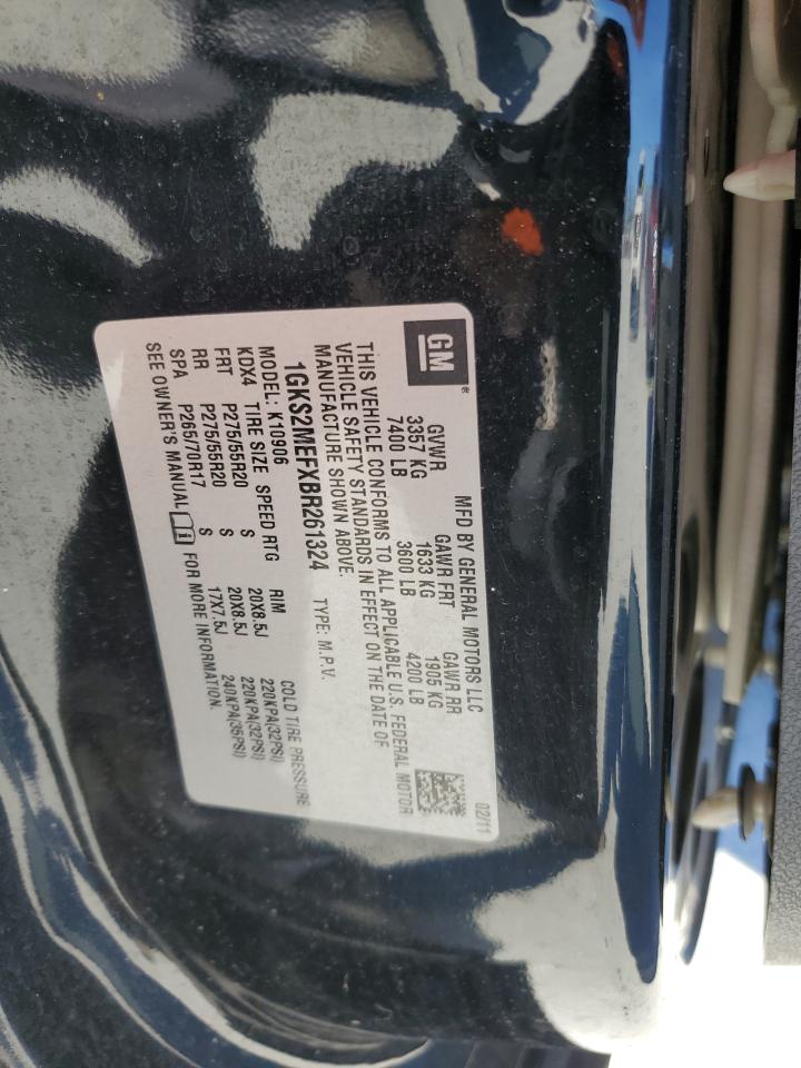 2011 GMC Yukon VIN 1GKS2MEFXBR261324 Copart auction photo, front end damage thumbnail 13