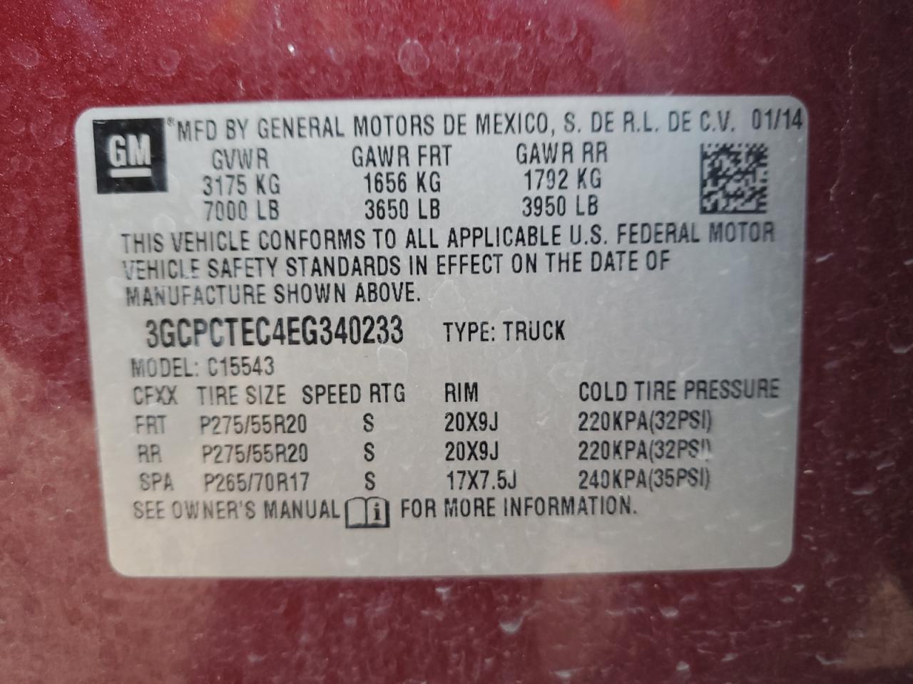 2014 Chevrolet Silverado VIN 3GCPCTEC4EG340233 Copart auction photo, front end damage thumbnail 12