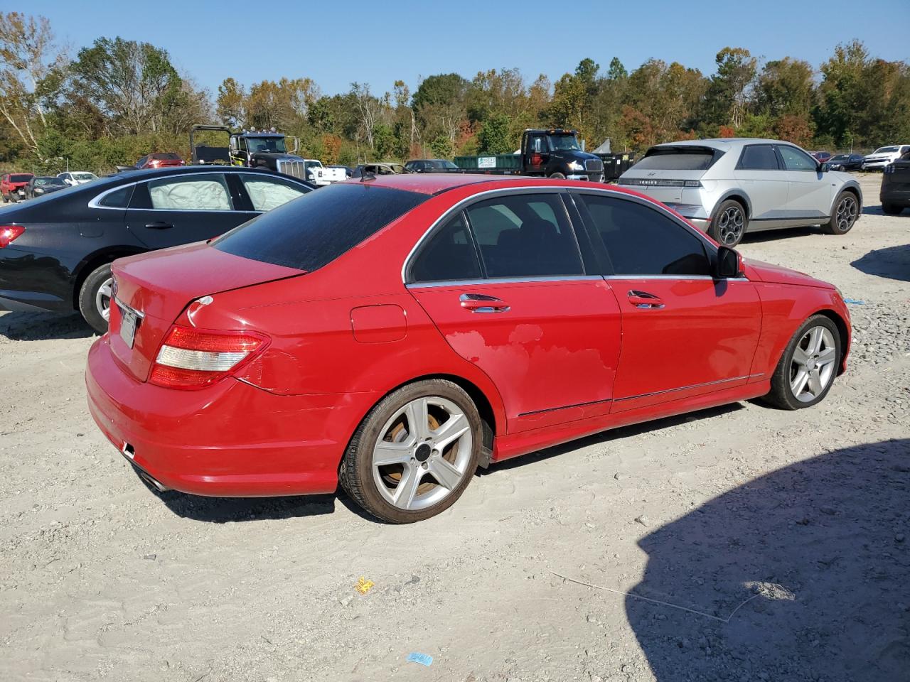 2011 Mercedes-Benz C-klasse VIN WDDGF5EB4BA526123 Copart auction photo, water/flood / rear end damage thumbnail 3