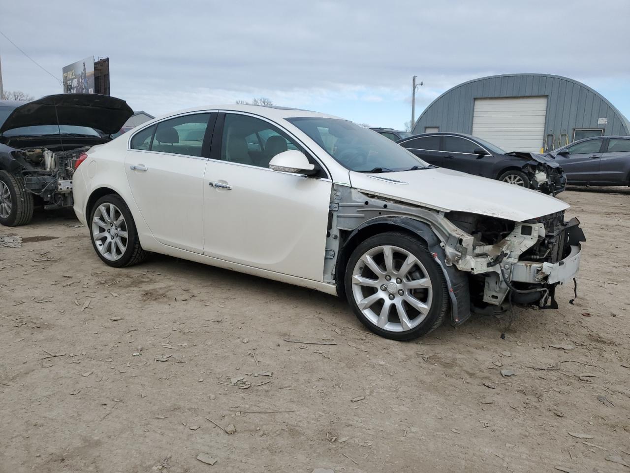 2012 Buick Regal VIN 2G4GU5GV1C9180113 Copart auction photo, front end / side damage thumbnail 4