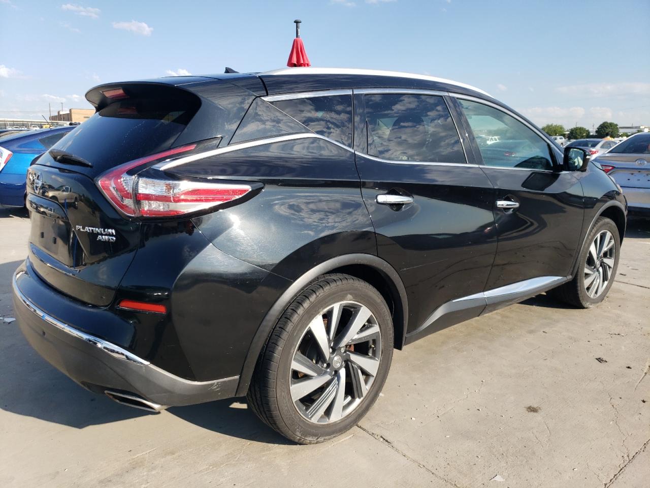 2015 Nissan Murano VIN 5N1AZ2MH7FN203075 Copart auction photo, front end / side damage thumbnail 3