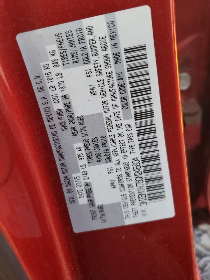 2016 Mazda 3 VIN 3MZBM1N76GM245804 Copart auction photo, front end / side damage thumbnail 12