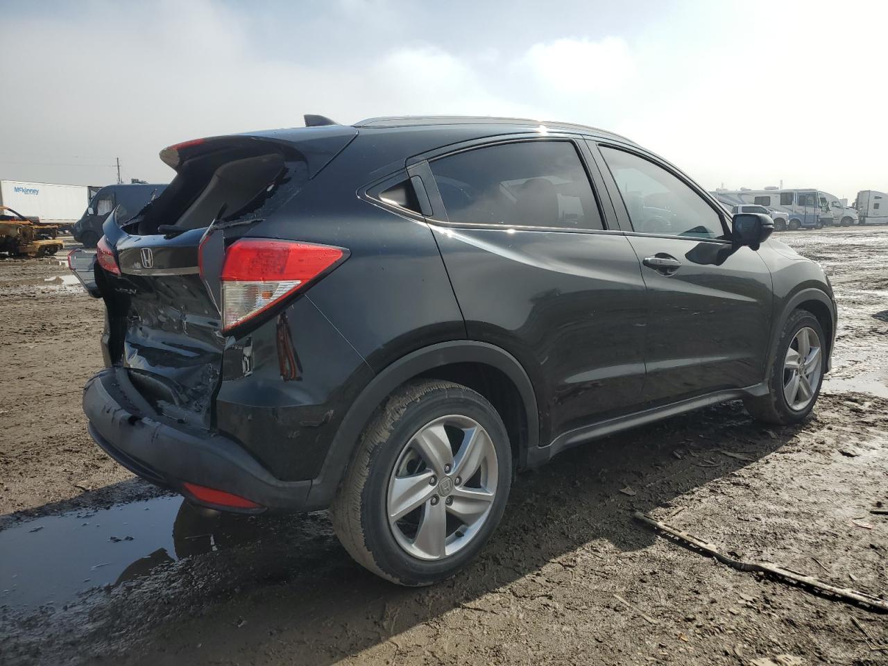 2019 Honda HR-V VIN 3CZRU5H76KM720987 Copart auction photo, rear end / side damage thumbnail 3