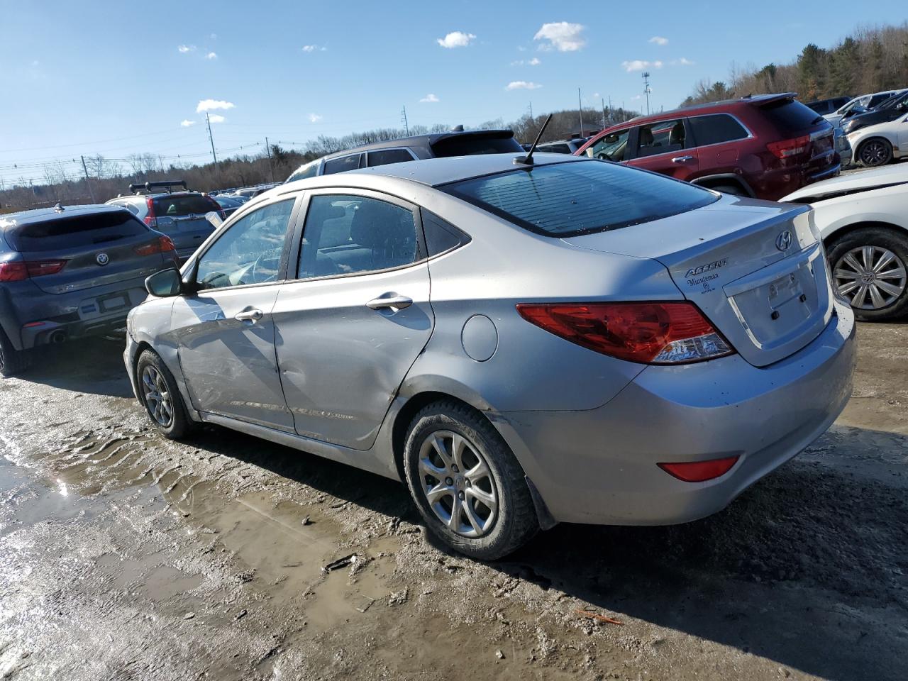 2013 Hyundai Accent VIN KMHCT4AE5DU577333 Copart auction photo, front end damage thumbnail 2