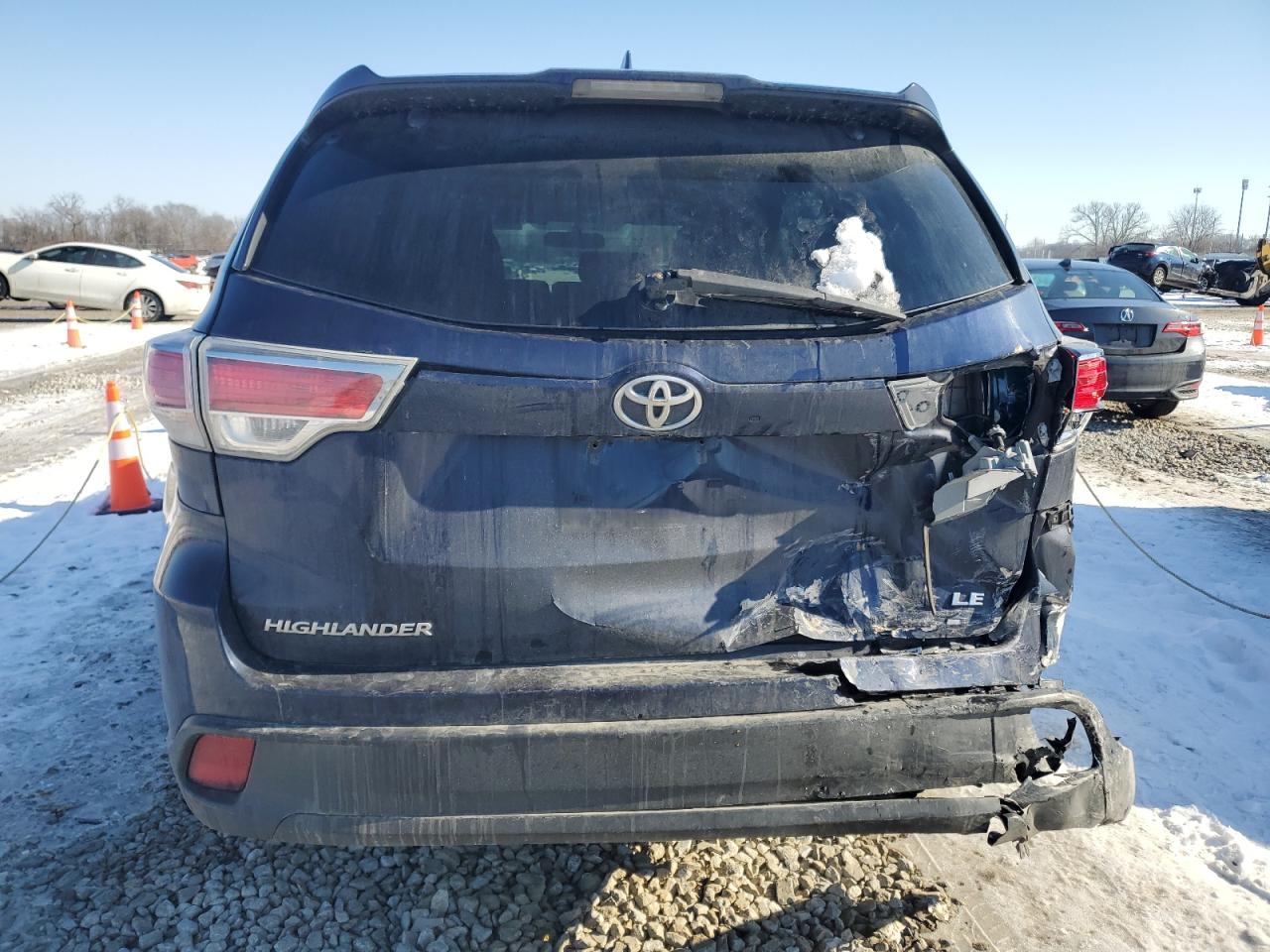 2014 Toyota Highlander VIN 5TDZKRFH9ES025518 Copart auction photo, rear end damage thumbnail 6
