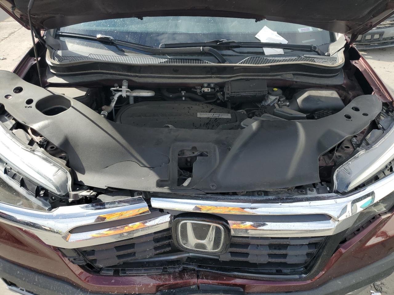2020 Honda Ridgeline VIN 5FPYK3F76LB005283 Copart auction photo, front end / hail damage thumbnail 13