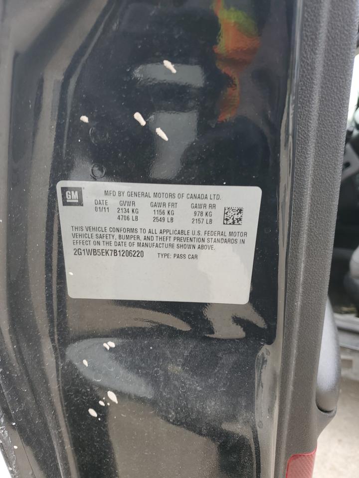 2011 Chevrolet Impala VIN 2G1WB5EK7B1206220 Copart auction photo, frame damage damage thumbnail 14