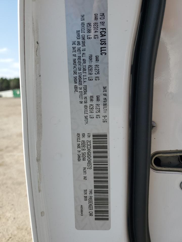 2016 Dodge Charger VIN 2C3CDXHG0GH346572 Copart auction photo, front end damage thumbnail 13