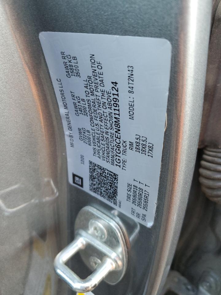 2021 GMC Canyon VIN 1GTG6CEN8M1199124 Copart auction photo, front end damage thumbnail 13