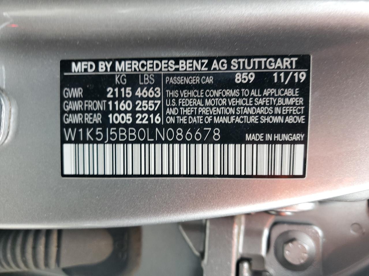 2020 Mercedes-Benz CLA-klasse VIN W1K5J5BB0LN086678 Copart auction photo, front end damage thumbnail 13