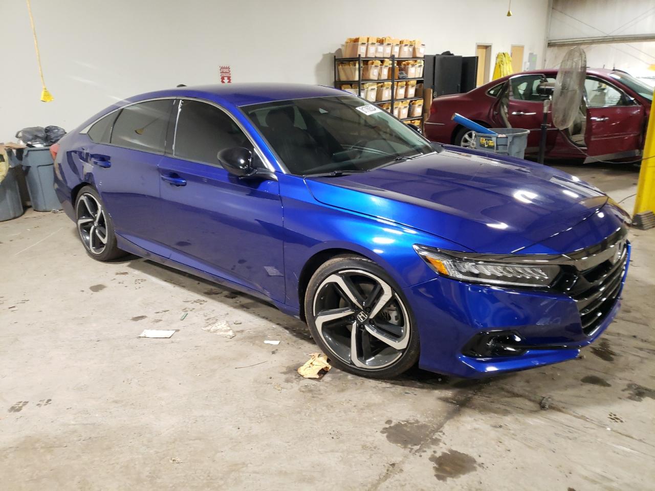 2022 Honda Accord VIN 1HGCV1F47NA005262 Copart auction photo, rear end / side damage thumbnail 4