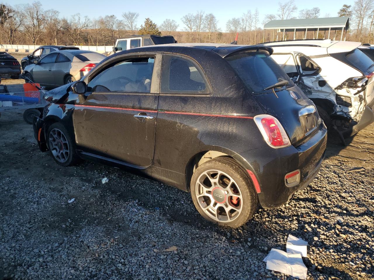 2013 Fiat 500 VIN 3C3CFFBR3DT528784 Copart auction photo, front end / rear end damage thumbnail 2
