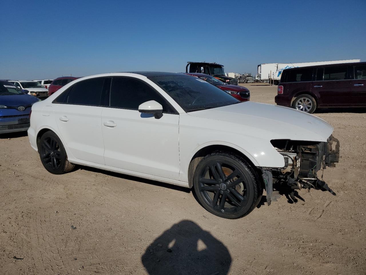 2018 Audi A3 VIN WAUAUGFF7J1017173 Copart auction photo, undercarriage / front end damage thumbnail 4