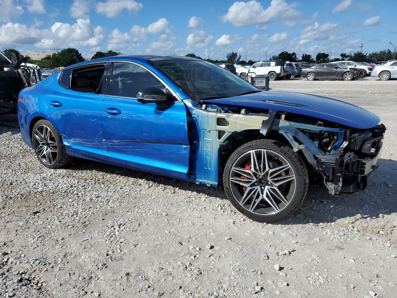 2022 KIA Stinger VIN KNAE55LC5N6121554 Copart auction photo, front end / side damage thumbnail 4