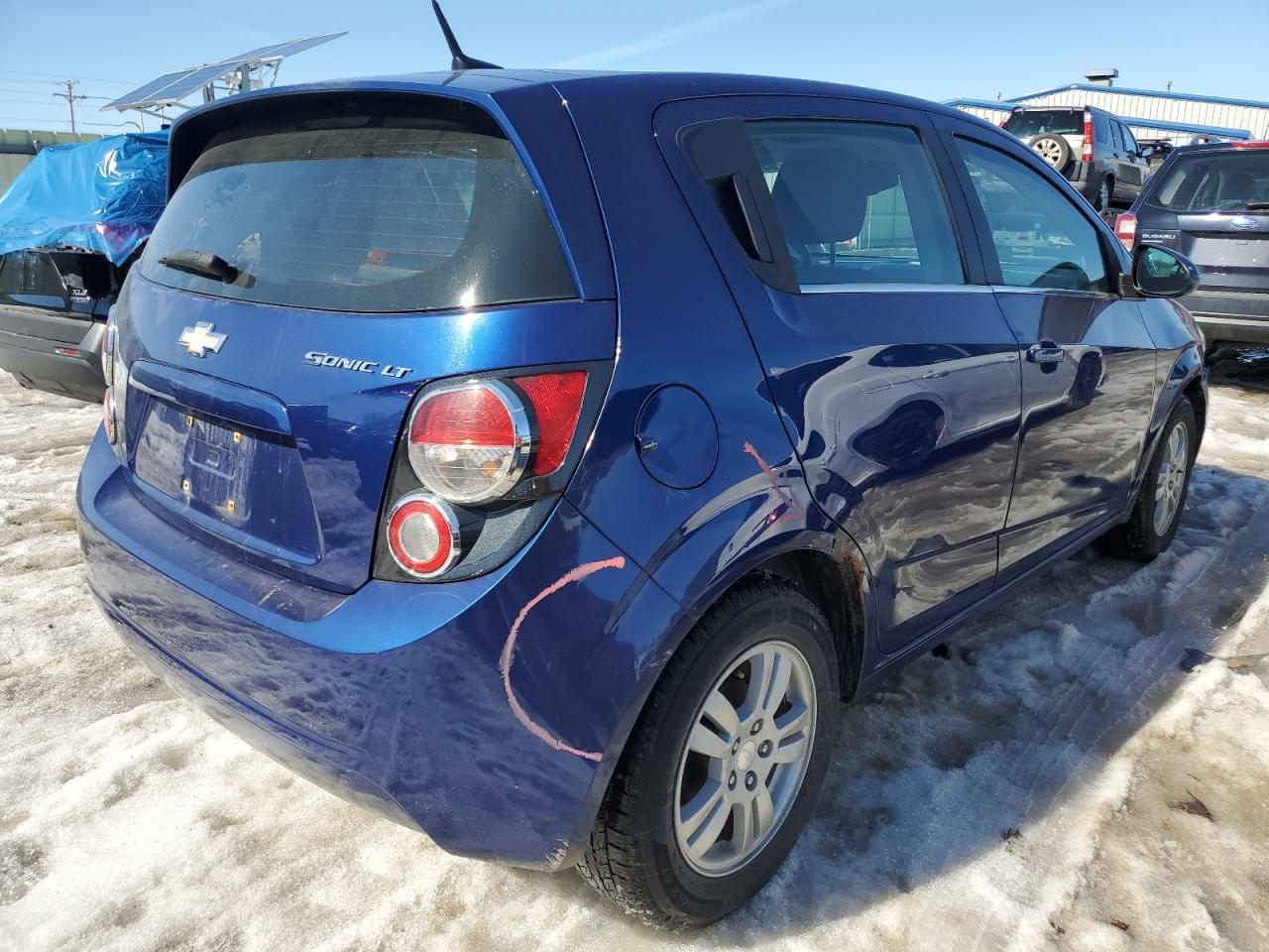 2013 Chevrolet Sonic VIN 1G1JC6SGXD4241645 Copart auction photo, front end / minor dent/scratches damage thumbnail 3