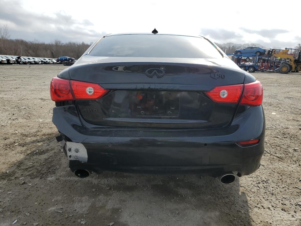 2014 Infiniti Q50 VIN JN1BV7AR8EM706913 Copart auction photo, rear end / minor dent/scratches damage thumbnail 6