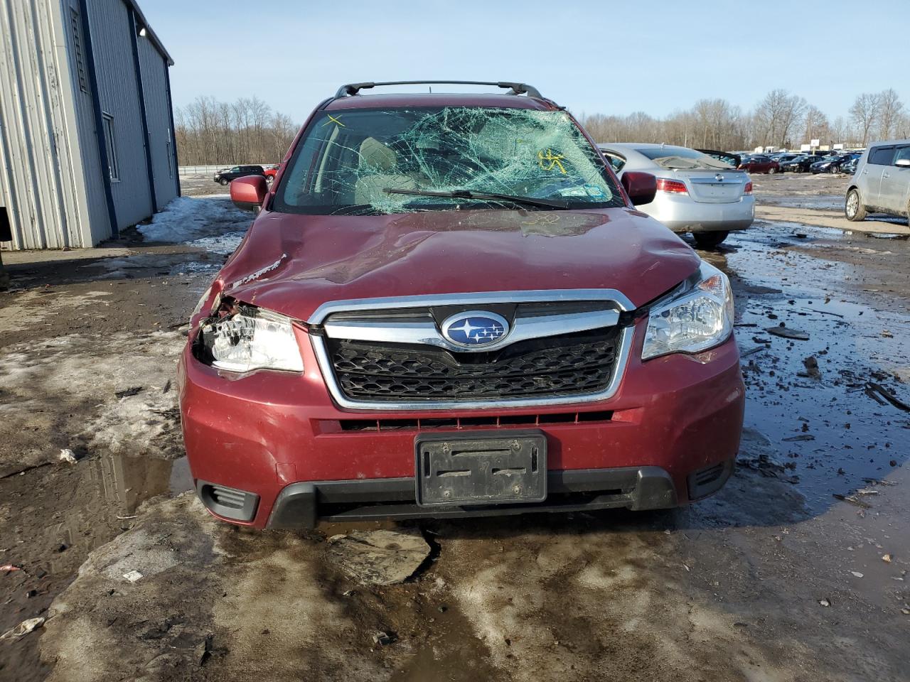 2015 Subaru Forester VIN JF2SJADC7FG807178 Copart auction photo, front end / side damage thumbnail 5