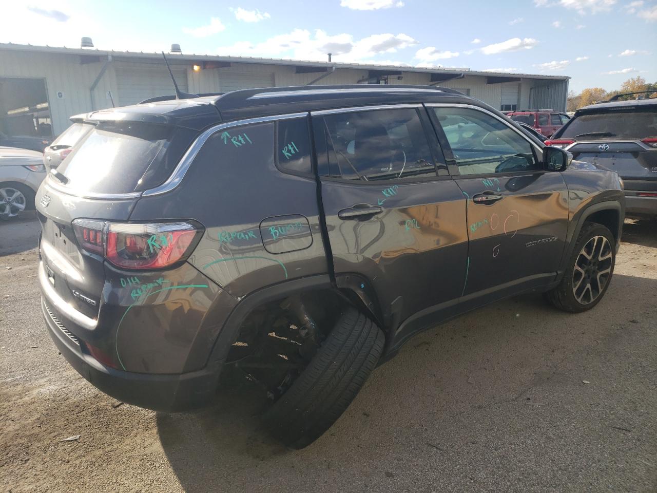 2018 Jeep Compass VIN 3C4NJDCB1JT176275 Copart auction photo, rear end / side damage thumbnail 3