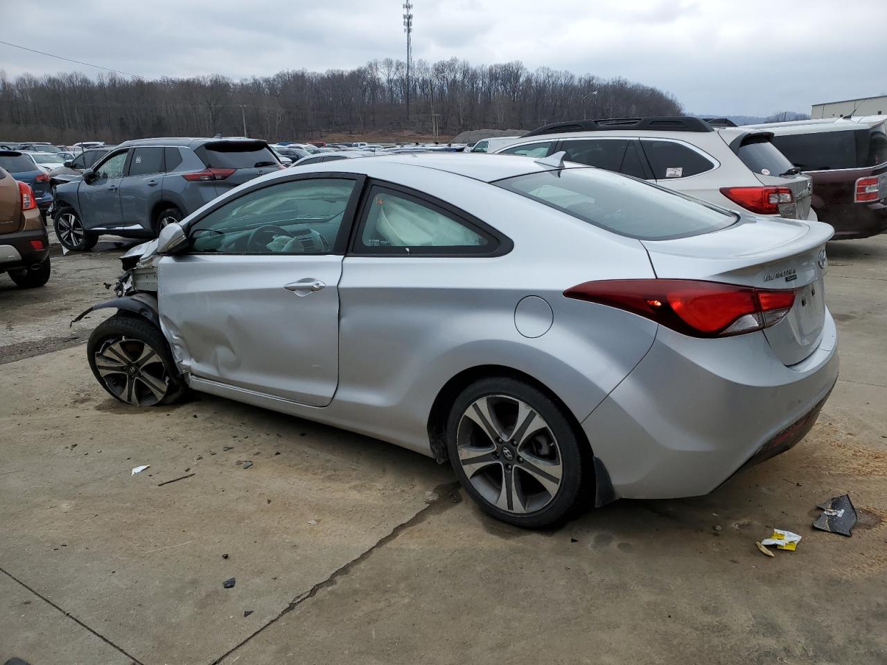 2014 Hyundai Elantra VIN KMHDH6AH1EU028516 Copart auction photo, front end / side damage thumbnail 2