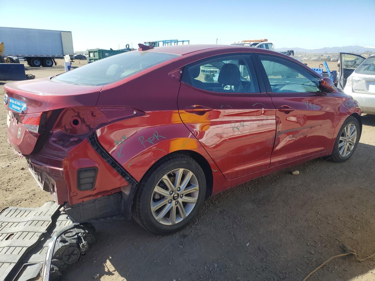 2016 Hyundai Elantra VIN 5NPDH4AEXGH718311 Copart auction photo, front end / rear end damage thumbnail 3