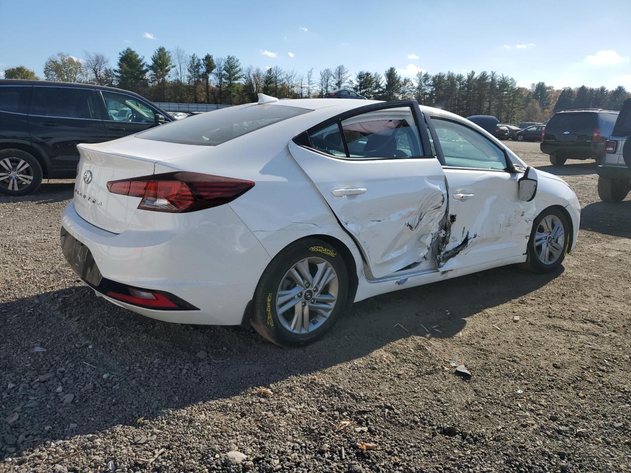 2020 Hyundai Elantra VIN 5NPD84LF4LH551184 Copart auction photo, side / front end damage thumbnail 3