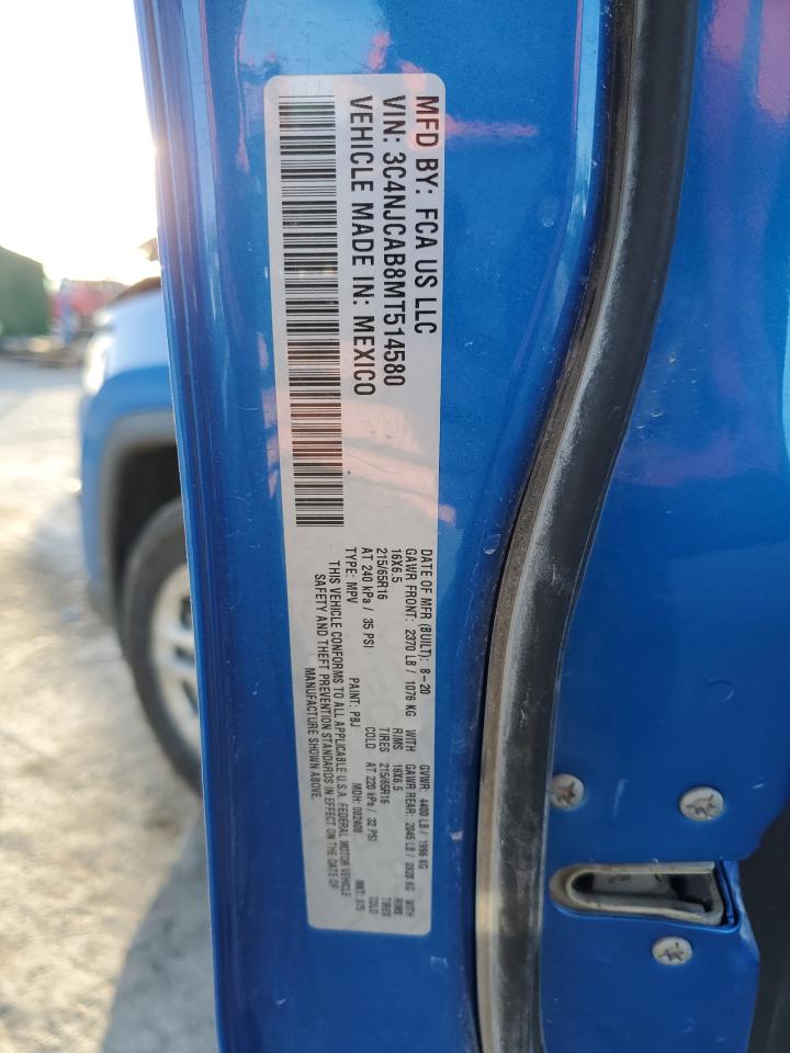 2021 Jeep Compass VIN 3C4NJCAB8MT514580 Copart auction photo, front end / minor dent/scratches damage thumbnail 13