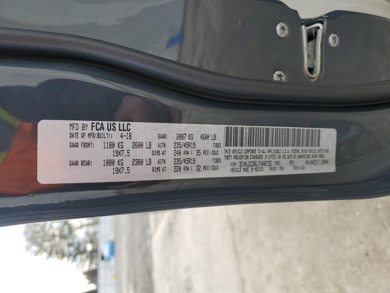 2018 Jeep Compass VIN 3C4NJDCB6JT408725 Copart auction photo, front end damage thumbnail 12