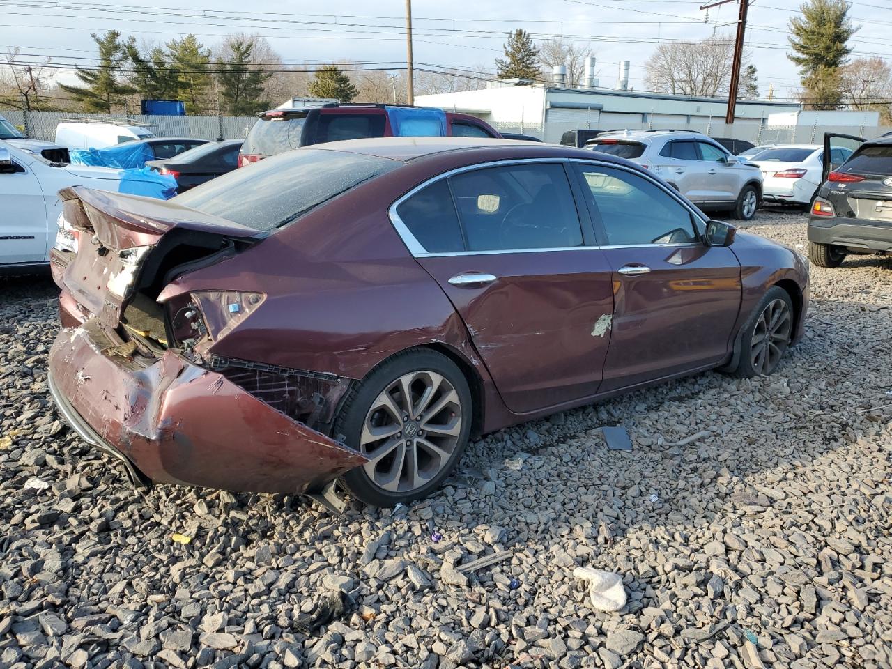 2013 Honda Accord VIN 1HGCR2F57DA029160 Copart auction photo, rear end / side damage thumbnail 3