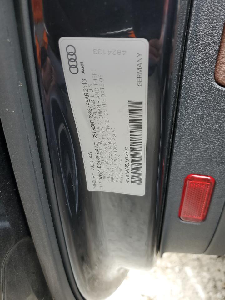 2018 Audi A4 VIN WAUENAF45JN008393 Copart auction photo, all over damage thumbnail 12